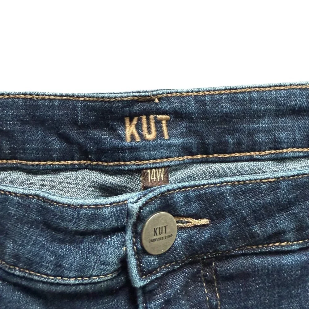 Kut From The Kloth Ankle Straight Leg Jeans Womens 14W Denim Casual Dark Wash - Picture 2 of 9